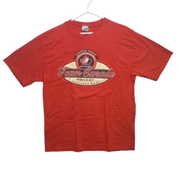 Air Waves Other - Team Canada Hockey T Shirt Red Size Large Hard Hitting Mens Cotton Team Wear